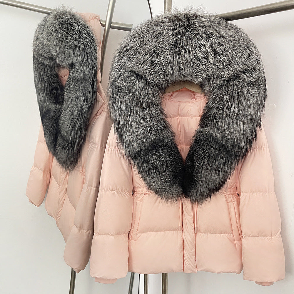 Faux Fur Collar Mid-Length Puffer Jacket - image 3
