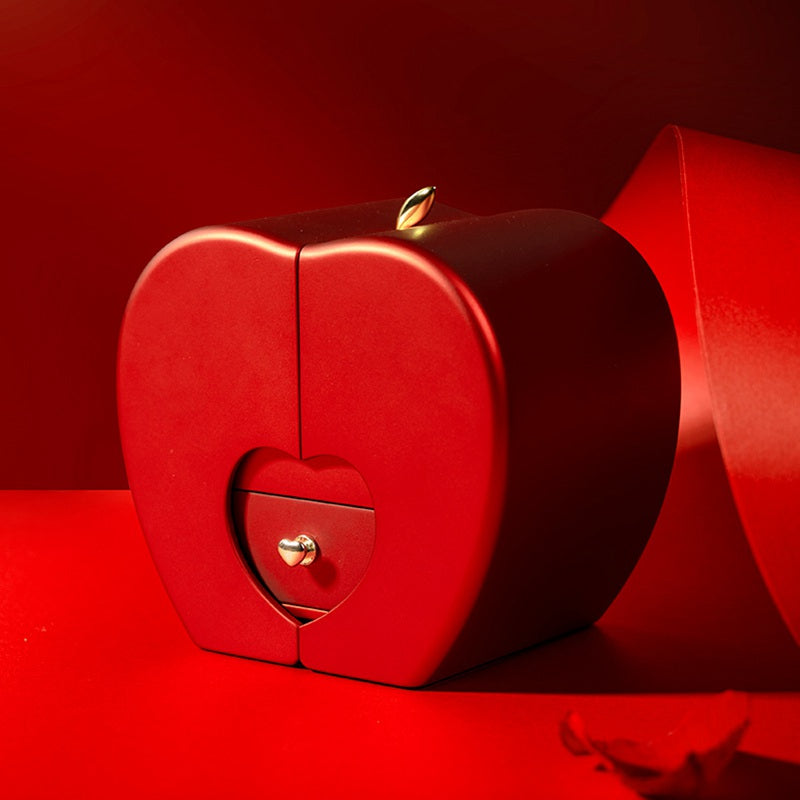 Caja de regalo para joyería de rosa de manzana roja - image 5