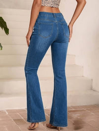 Jeans acampanados retro de tiro alto con botones - image 6