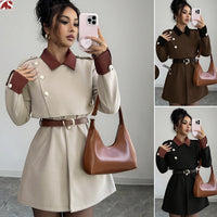 Notch Collar Slim Fit Wool Coat - image 1