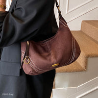 Minimalist Suede Shoulder Bag - image 1