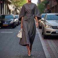 Women's Batwing Sleeve Belted Midi Dress - image 7