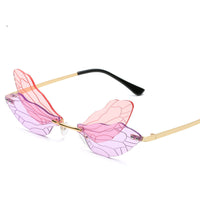 Dragonfly Wing Rimless Sunglasses - image 4