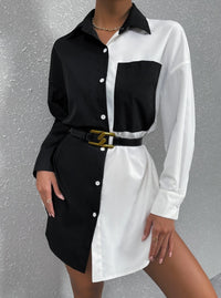 Women's Casual Shirt Black And White Contrast Suitable For Summer - image 3