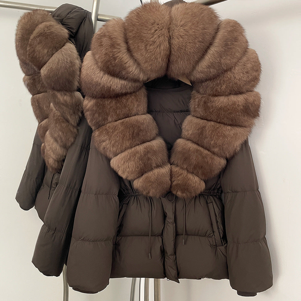Faux Fur Collar Mid-Length Puffer Jacket