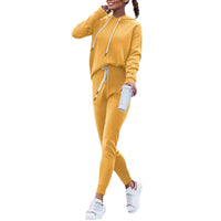 Hoodie With Drawstrings High Waist Trousers Casual Sweatshirt Two-piece Suit - image 5