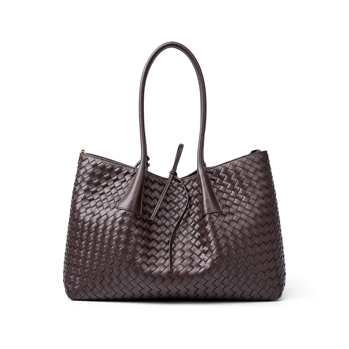 Handmade Woven Leather Basket Handbag - image 4
