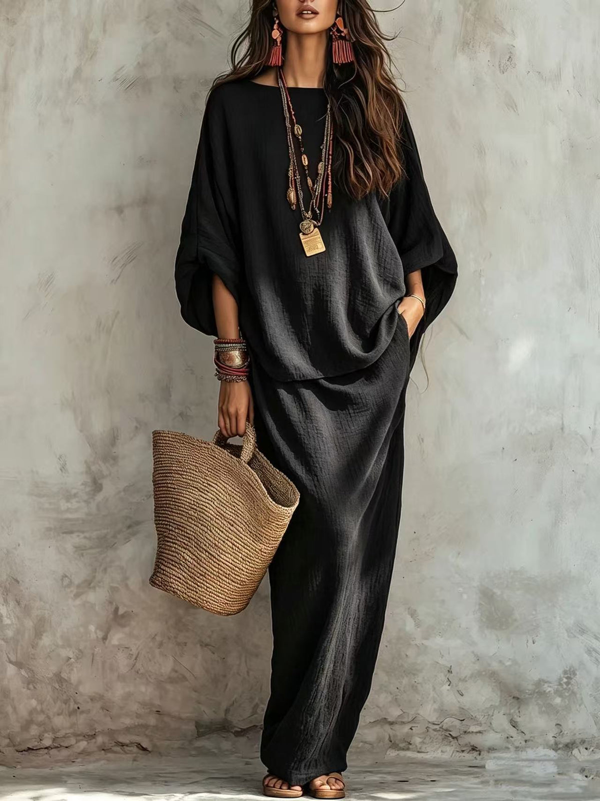 Loose Long Dress Two-Piece Set - image 10