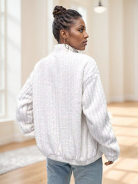 Letter Patch Drop Shoulder Teddy Jacket - image 6