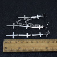 Cross Stud Ear Chain Earrings - image 3