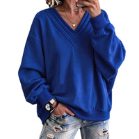 Women's Loose V-Neck Brushed Hoodie - image 5