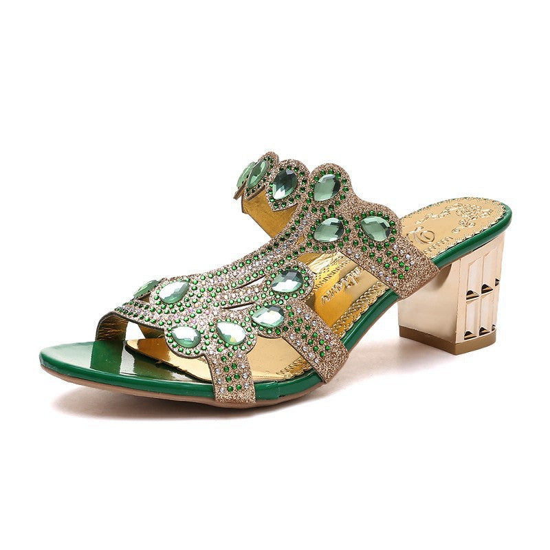 Women's Fashion Outerwear Chunky Heel High Heel Flip-flops Plus Size Sandals - image 7