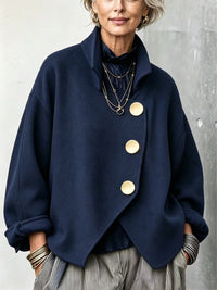 Loose Retro Coat with Large Buttons - image 6