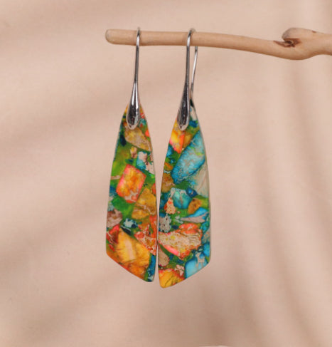 Mosaic Stone Drop Earrings - image 12