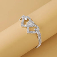Double Heart Anklet Bracelet Love Barefoot Chain Bling Crystal Ankle Bracelet US - image 6