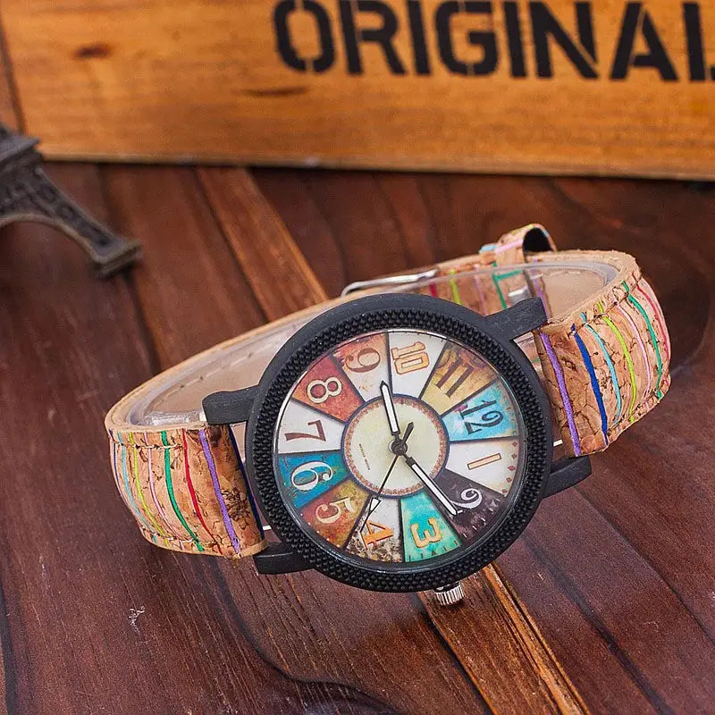 Reloj de cuarzo con correa de piel vintage - image 7