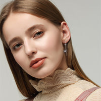 Long Zircon Drop Earrings - image 1