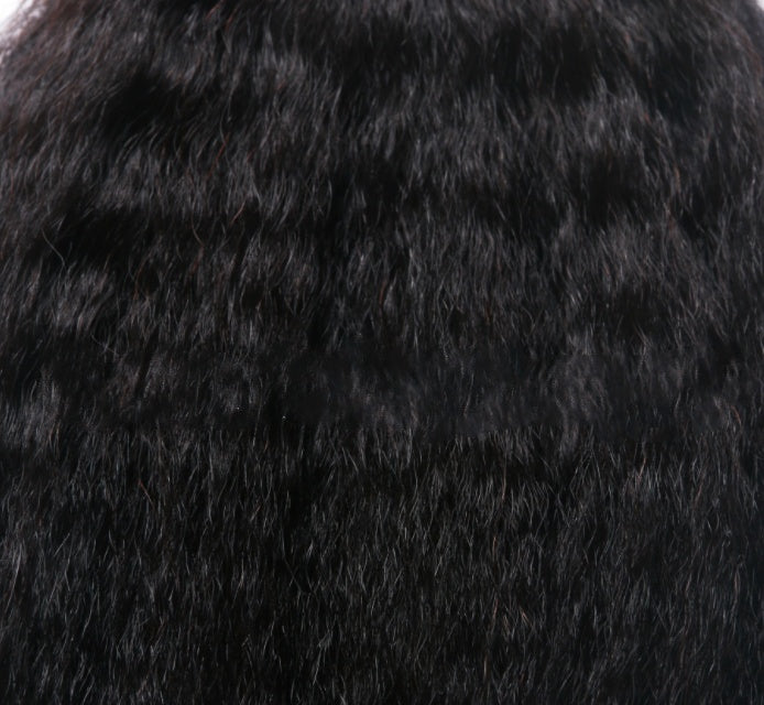 Kinky Straight Human Hair Wig with Bangs - image 3