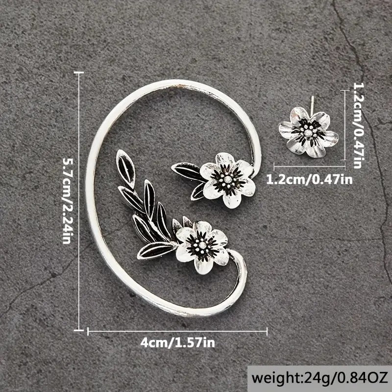 Vintage Flower Ear Cuff Earrings - image 5