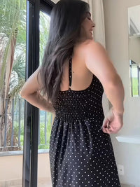 Plus Size Button Slit Slim Fit Strap Dress - image 4