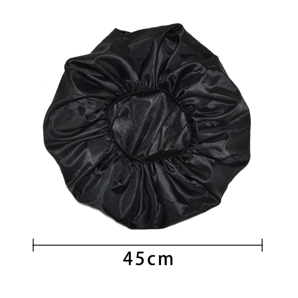 Satin Hair Bonnet for Sleeping, Black - image 5