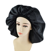 Satin Hair Bonnet for Sleeping, Black - image 6