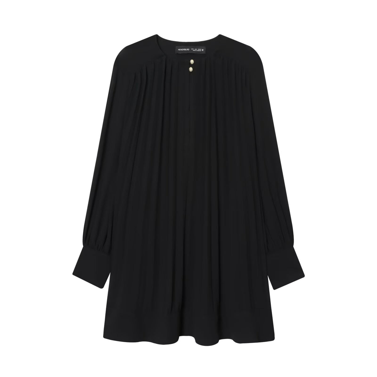 Puff Sleeve Pleated Mini Dress