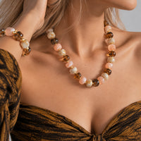 Acrylic Gradient Bead Clavicle Necklace - image 2
