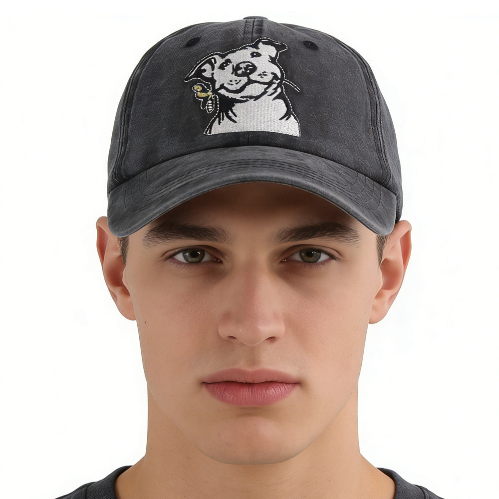 Embroidered Dog Baseball Cap, Vintage Washed - image 7
