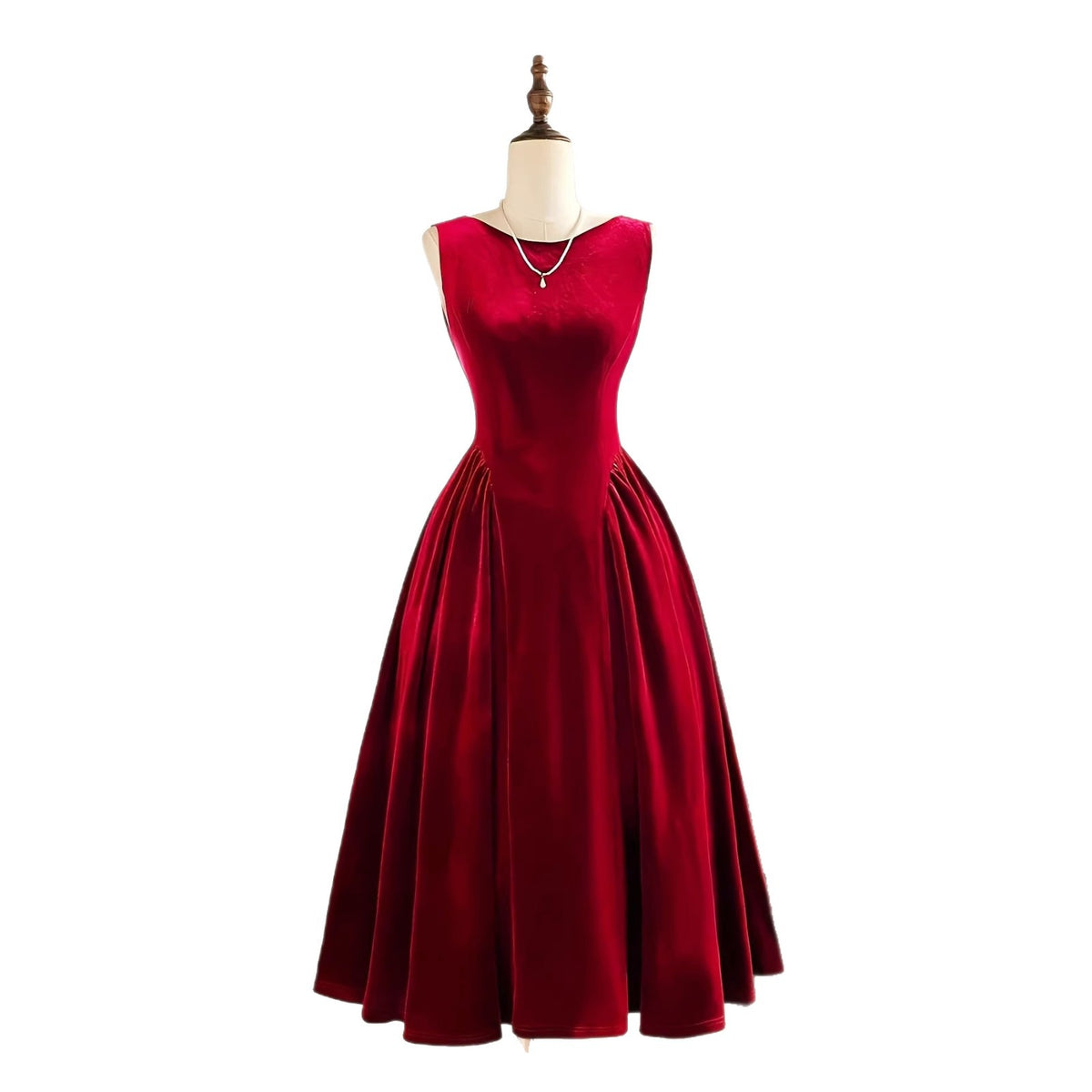 Vintage Velvet Christmas Evening Gown - image 4