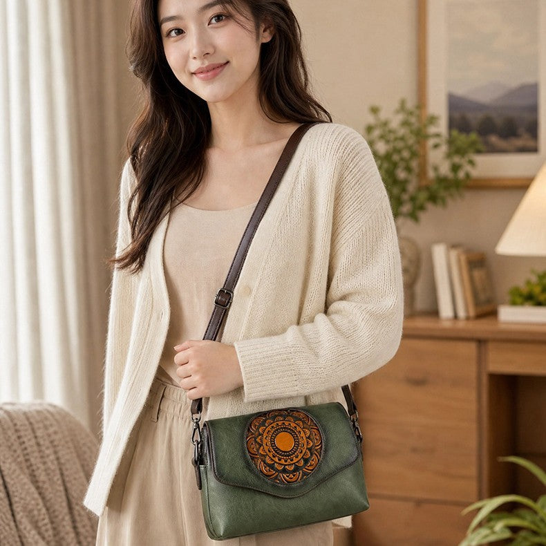Vintage Embossed Crossbody Phone Bag - image 2