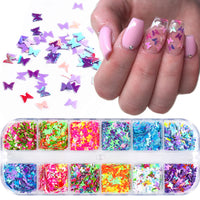 Iridescent Butterfly Sequin Nail Decorations - image 3