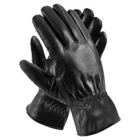 Guantes negros de cuero sintético forrados, cortavientos - image 7