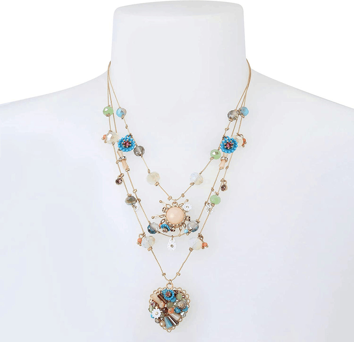 Bohemian Multi-layer Handmade Heart-shaped Beaded Women's Necklace - image 4