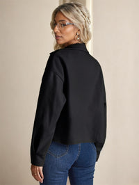 Essnce Flap Pocket Drop Shoulder Button Front Overcoat - image 6