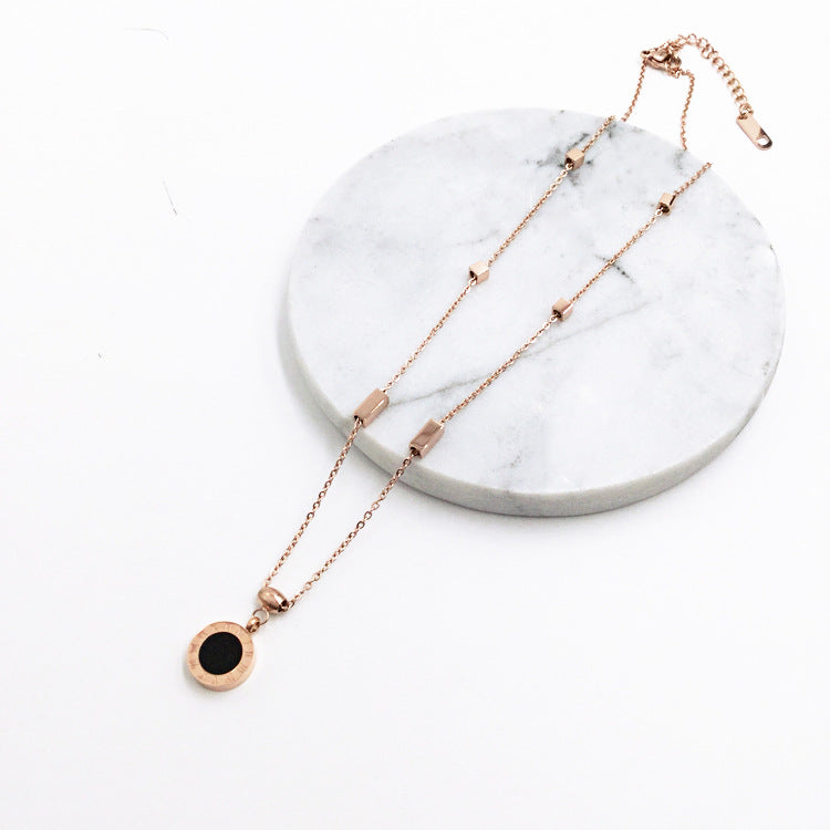 Roman Numeral Pendant Necklace - image 2