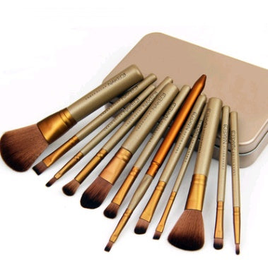 12-Piece Makeup Brush Set with Tin Box - image 5