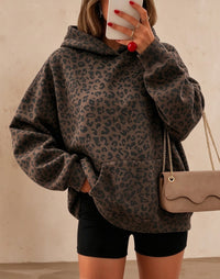Women's Leopard Print Fleece-Lined Hoodie - image 5