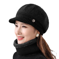 Rabbit Fur Knitted Woolen Cap Women's Autumn Versatile Winter Warm Beanie Hat - image 5