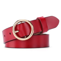 Round Buckle Leather Belt - image 6
