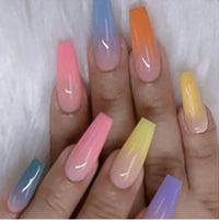 Long Ballet Press-On Nails with Drop Design - image 1