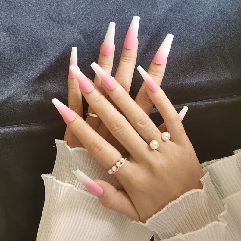Long Ballet Press-On Nails with Drop Design - image 6