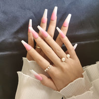 Long Ballet Press-On Nails with Drop Design - image 6