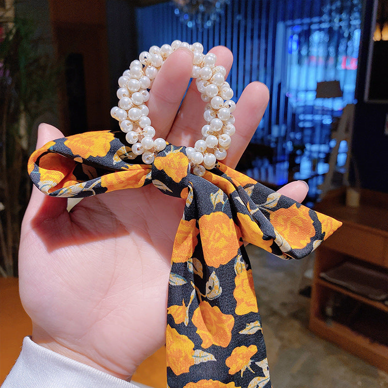 Pearl Bow Ribbon Hair Ties - image 6