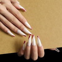 Rose Gold French Tip Long Ballet Press-On Nails - image 3