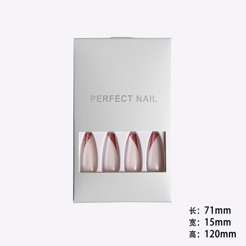 Rose Gold French Tip Long Ballet Press-On Nails - image 2