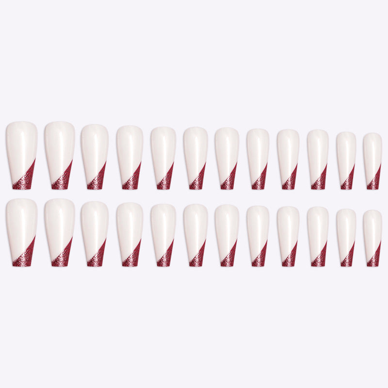 Rose Gold French Tip Long Ballet Press-On Nails - image 5