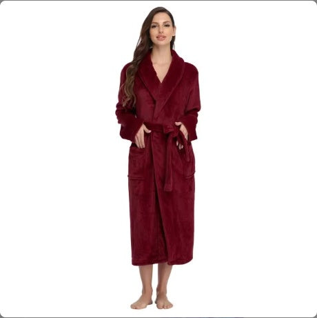 Women's Oversized Hooded Flannel Fleece Bathrobe