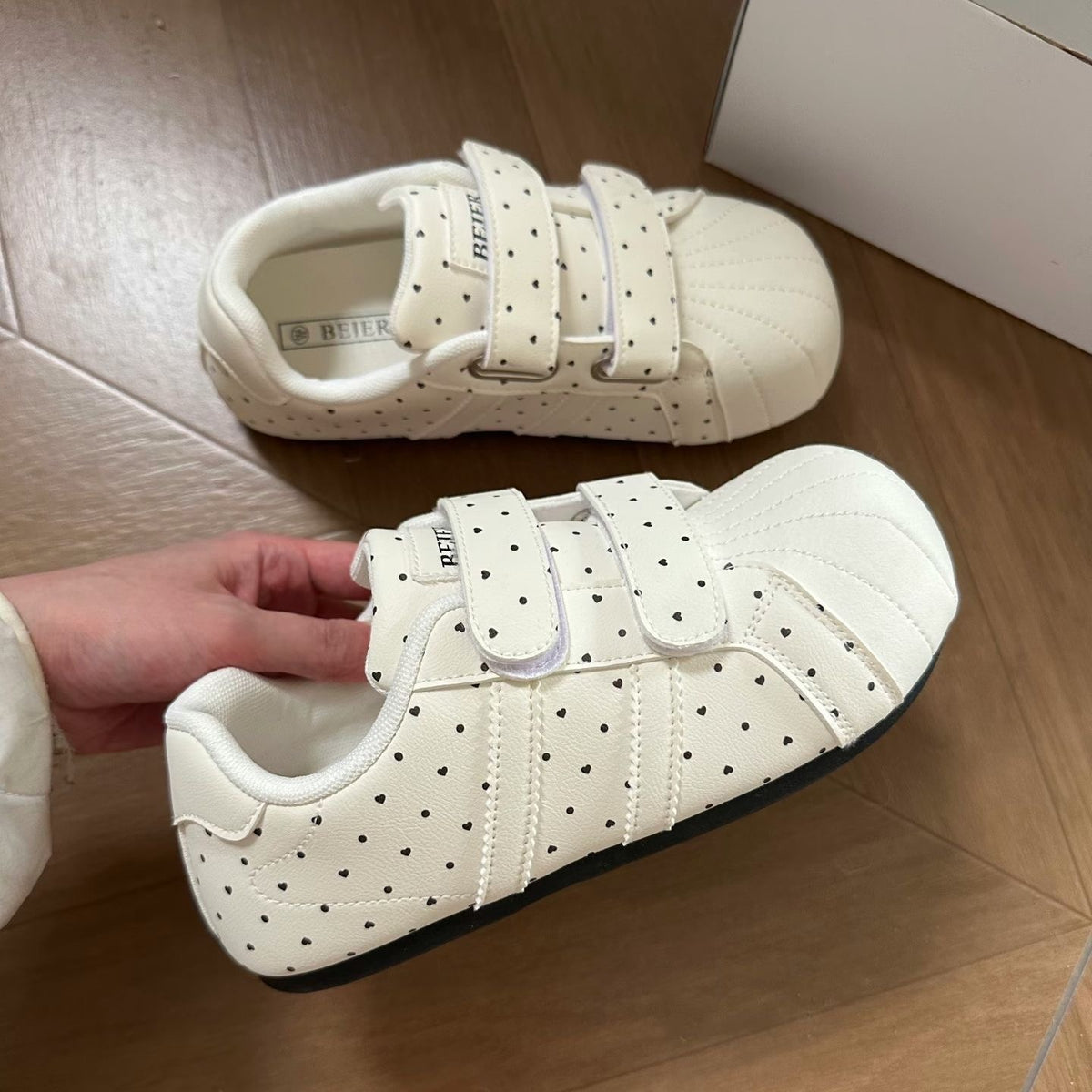 Heart Dot Hook-and-Loop Sneakers - image 10