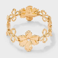 Stretch Flower Bracelet - Gold - image 1